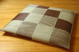 イケヒコ 純国産 織込千鳥 い草座布団 『ブロック 5枚組』 ブラウン 約55×55cm×5P