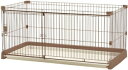 リッチェル ペット用お掃除簡単サークル 150-80cm 超小型犬〜中型犬用 【ブラウン】 (ha044)
