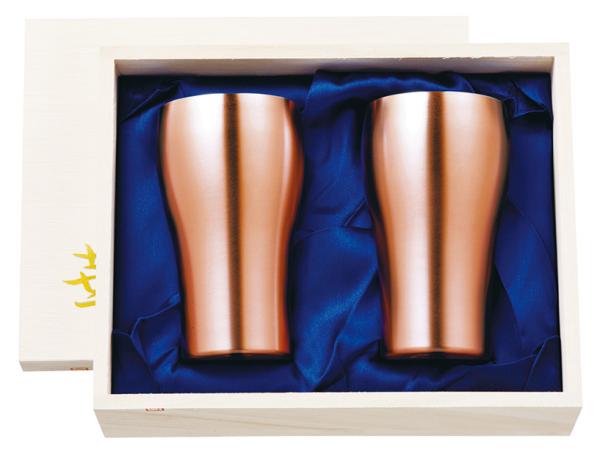 田辺金具 華　タンブラー　200ml 銅ミラー　桐箱セット 2853