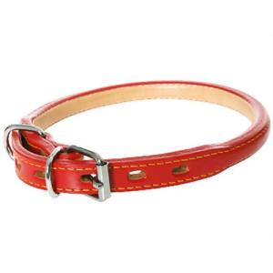 岡野製作所 ロール丸首輪 #3 赤 (小型犬)