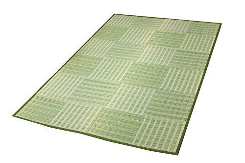 イケヒコ い草花ござ カーペット 『dkピース』 グリーン 江戸間3畳(約174×261cm)