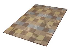 イケヒコ 純国産 い草花ござ 『DX京刺子』 ブラウン 江戸間3畳（約174×261cm）（裏:不織布）