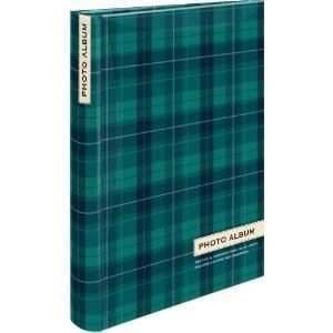 ナカバヤシ BPL-240-3-G ブック式ポケットアルバム240/チェック/グリーン(BPL-240-3-G)