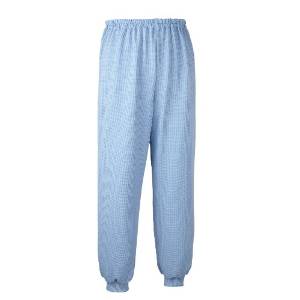 日本エンゼル スクエアニット裾リブ付きズボン サックス LL (5113)