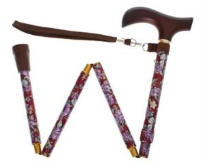 ウェルファン 夢ライフステッキ 柄杖折りたたみ伸縮型 009715 花ワイン