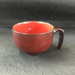 鹿野漆器 取っ手付き汁椀ミニ HS-N32 木目