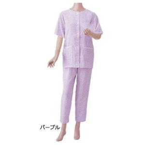 神戸生絲 婦人用 楽らくガーゼパジャマ半袖 NO900 パープル M