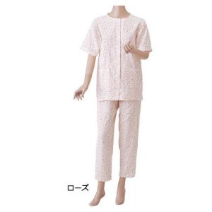 神戸生絲 婦人用 楽らくガーゼパジャマ半袖 NO900 ローズ M