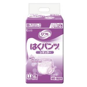 &nbsp;メーカー&nbsp;リブドゥコーポレーション&nbsp;商品カテゴリ&nbsp;トイレ・排泄介助＞大人用おむつ・紙パンツ&nbsp;発送目安&nbsp;2日〜3日以内に発送予定（土日祝除）&nbsp;お支払方法&nbsp;銀行振込・クレジットカード&nbsp;送料&nbsp;送料無料&nbsp;特記事項&nbsp;&nbsp;その他&nbsp;※※※※※※※※※※※※※※※※※ 仕様 ※※※※※※※※※※※※※※※※※種類 外側用おむつ製品タイプ パンツ式サイズ LLサイズ枚数 16 枚1枚あたりの価格 116 円