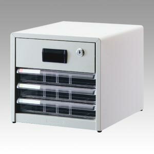 ナカバヤシ 鍵付レターケース A4 浅3段 ニューグレー(AL-R4ニユ-グレ-)