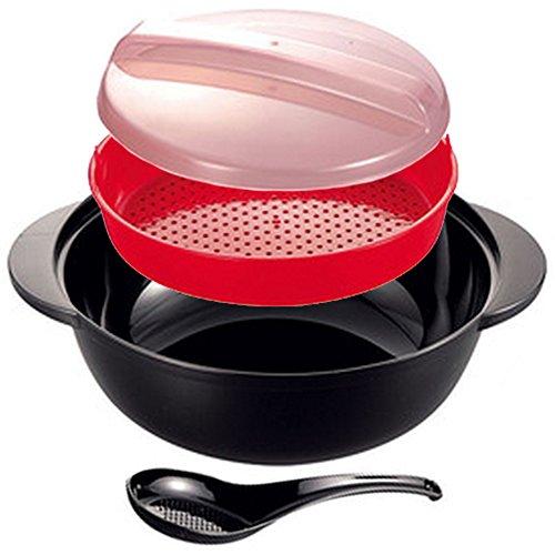 &nbsp;メーカー&nbsp;石丸合成樹脂&nbsp;商品カテゴリ&nbsp;調理器具＞電子レンジ調理用品&nbsp;発送目安&nbsp;2日〜3日以内に発送予定（土日祝除）&nbsp;お支払方法&nbsp;銀行振込・クレジットカード&nbsp;送料&nbsp;送料 小型(80)&nbsp;特記事項&nbsp;&nbsp;その他&nbsp;●商品サイズ本体/227×186×102mm(容量:1.2L)、レンゲ/49×14×170mm ● ◆ 本体・ザル・フタ/ポリプロピレン、レンゲ/AS樹脂