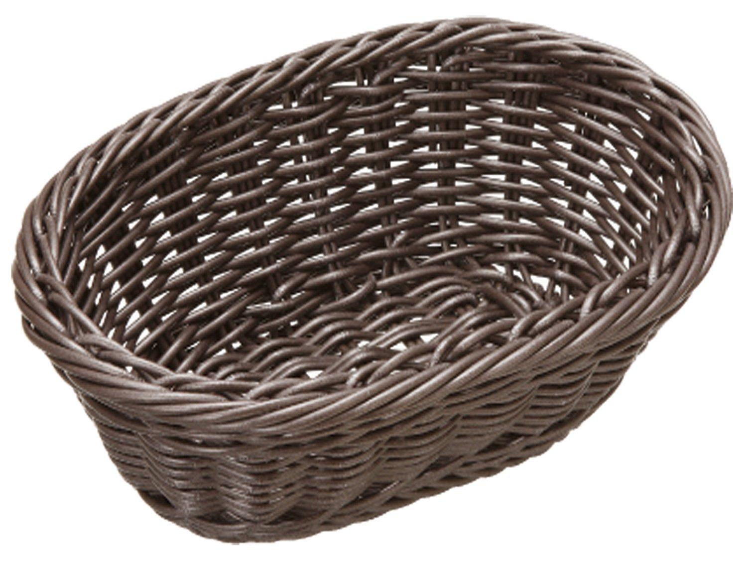 萬洋 樹脂バスケット 小判型 こげ茶91-067C【WBS7705】