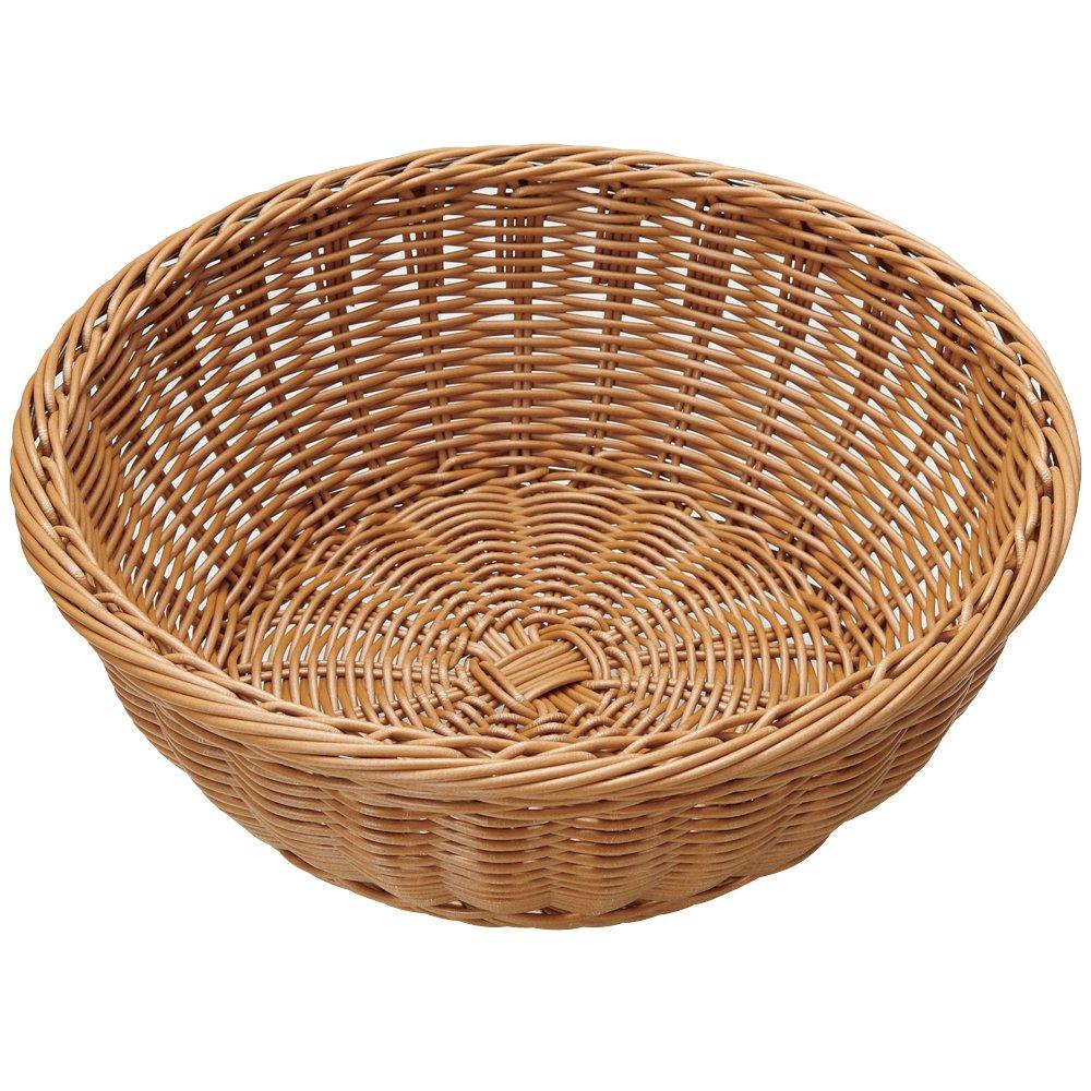 萬洋 樹脂バスケット　丸型　茶91−082B【WBS8202】(3.0)