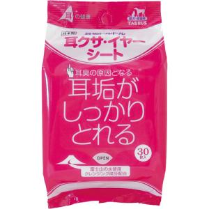 &nbsp;メーカー&nbsp;トーラス&nbsp;商品カテゴリ&nbsp;犬のヘルスケア＞耳のケア&nbsp;発送目安&nbsp;1日〜2日以内に発送予定（土日祝除）&nbsp;お支払方法&nbsp;銀行振込・クレジットカード&nbsp;送料&nbsp;送料 小型(60)&nbsp;特記事項&nbsp;&nbsp;その他&nbsp;耳クサ・イヤーシートを指に巻いて、優しく耳の中を拭いてあげてください。耳の入り口から徐々に慣れさせながら奥へと使用してください。生産地:日本、サイズ:350*150*335mm、素材:水、溶剤、湿潤剤、乳化剤、防腐剤、植物抽出物、PH調整剤、香料、注意事項:・本品は犬猫用です。本目的以外には使用なさらないでください。・ペットの耳内に傷があったり異常が見られたりした場合は、直ぐに使用を中止し、獣医師の診察を受けてください。・日のあたる場所、高温の場所には保管しないでください。・一度取り出したシートは袋に戻さないでください。・トイレには流さないでください。、その他:クレンジング成分を贅沢に配合することにより、より高い効果を実感できます。汚れているところを軽く押さえてから拭きあげるだけなので、ペットの皮膚を傷めることなく耳垢を落とし、負担も軽減します。保湿成分も含んでいます。、メーカー:トーラス