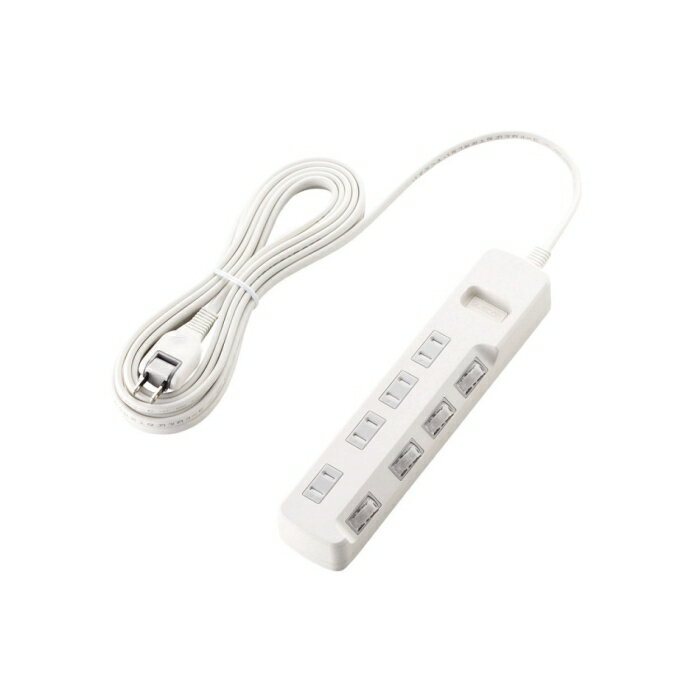 ELECOM エレコム 雷ガードタップ/個別スイッチ/4個口/5m/ホワイト T-K6A-2450WH(T-K6A-2450WH)