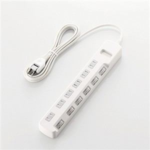 ELECOM エレコム 雷ガードタップ/個別スイッチ/6個口/2.5m/ホワイト T-K6A-2625WH(T-K6A-2625WH)
