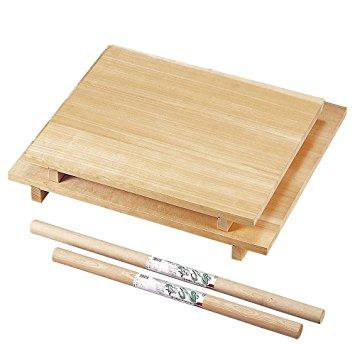 ナガノ産業 3407102 木製麺台(麺棒付)スプルス中60×80×7.5cm