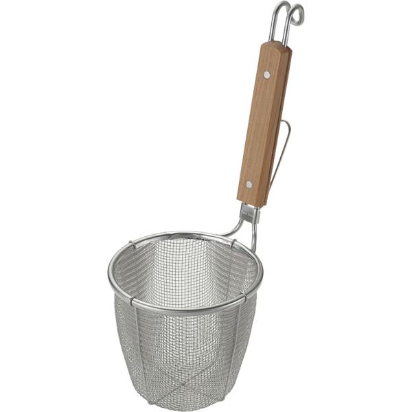 新越金網 TSステンレス　ラーメン専用パワーテボ平底　引掛付（8メッシュ）【ATB1202】