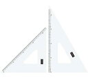ウチダ製図器 三角定規 30cmX3mm 目盛り付き (1-809-3003)