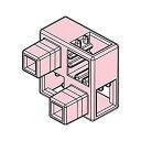 Artec アーテック アーテックブロック ハーフB 8PCSセット薄ピンク