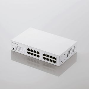 ELECOM エレコム 10/100MbpsスイッチングHub/16ポート/金属筐体/電源内蔵/ホワイト(EHC-F16MN-HW)