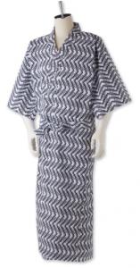 (090943)竹虎ガーゼ寝巻き　紳士用　M　身丈：140cm/身幅：143cm/裄：65cm　・対応身長163〜168cm