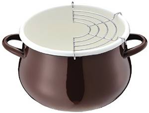 パール金属 【T】プチクック ホーロー天ぷら鍋16cm ブラウン【HB-1680】