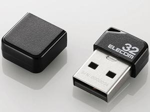ELECOM エレコム USBメモリ　USB2.0　小型　キャップ付　32GB　ブラック MF-SU2B32GBK 1個