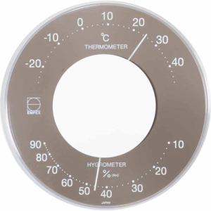 エンペックス気象計 温度湿度計 セレナ カラー温湿度計 置き掛け兼用 日本製 グレー LV-4357
