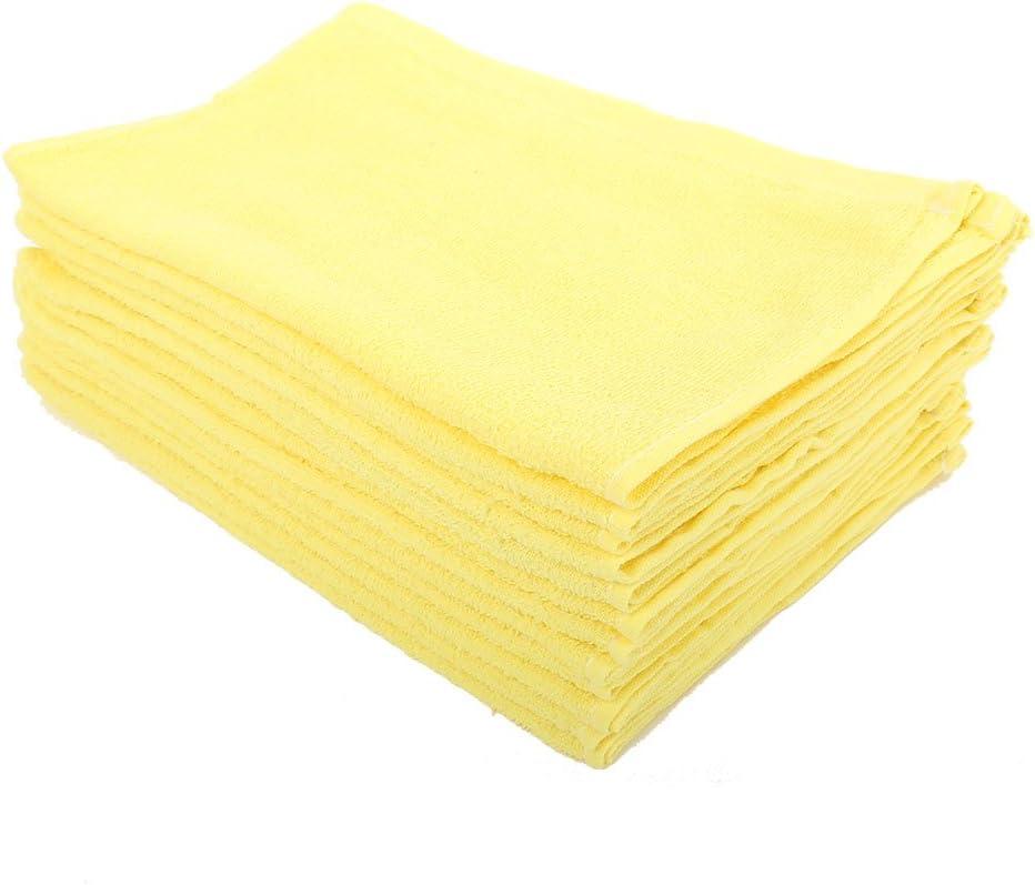 武田 カラー フェイスタオル （34×85cm） 綿100％ 12枚組 200匁 (2: イエロー)