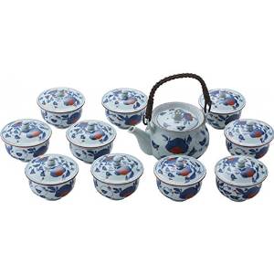 不二商店 松幸窯　古代万歴絵　10客番茶器揃　　 007−027M