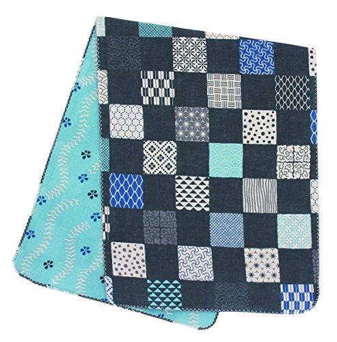 くろちく　両面ガーゼてぬぐい　市松小紋