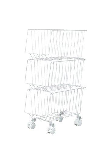 高儀 スタッキング式 3段収納バスケット ホワイト 40-07408