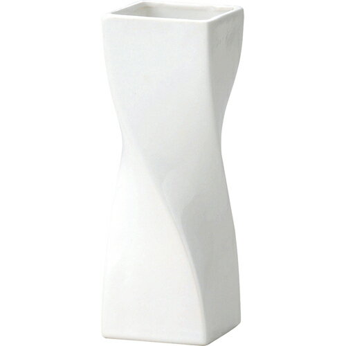 ケー・イー・アイ モノクロフラワーベース　スクエア　ヒネリ　004-B/BK　004-B/W　ホワイト