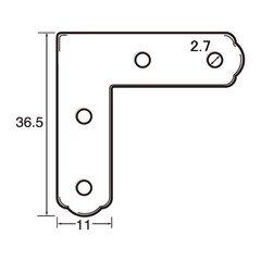 福井金属工芸 6293 ステンレス角金具37×11 福井金属工芸 6293 ステンレス角金具37×11