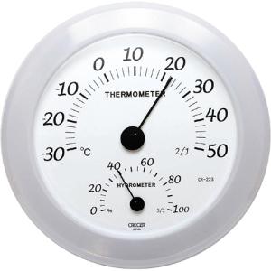クレセル 温度計・湿度計 壁掛け用 CR-223W ホワイト