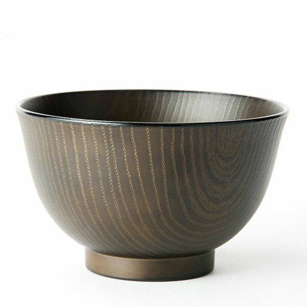 アサヒ興洋 食洗機対応 椀 羽反 全木目 こげ茶 国産