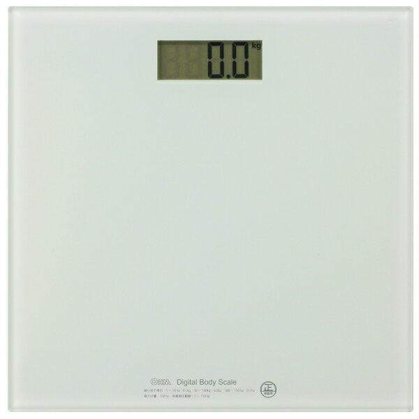 OHM オーム電機 デジタル体重計 スリム＆シンプル ホワイト HBK-T100-W 08-0065