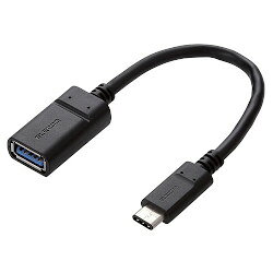 ELECOM エレコム エレコム USBタイプC変換ケーブル USB3.1 タイプC-Aメス 認証品 0.15m ブラック MPA-AFCM01NBK
