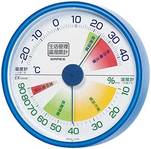 エンペックス (EMPEX) エンペックス気象計 温度湿度計 生活管理温湿度計 壁掛け用 日本製 クリアブルー TM-2416 エンペックス (EMPEX) エンペックス気象計 温度湿度計 生活管理温湿度計 壁掛け用 日本製 クリアブルー TM-2416