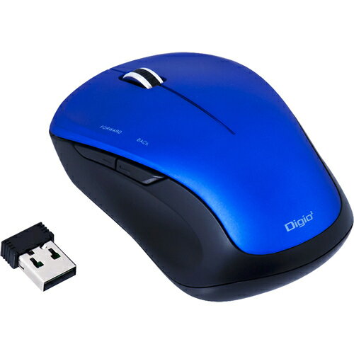 ナカバヤシ 無線 5ボタン Blue LED マウス ブルー MUS-RKF118BL(MUS-RKF118BL)