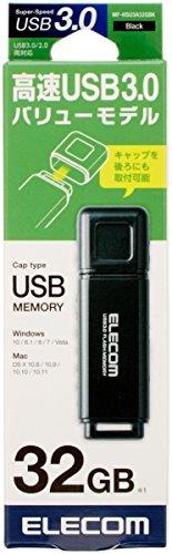 ELECOM エレコム USBフラッシュ/HSU/32GB/USB3.0/ブラック(MF-HSU3A32GBK)