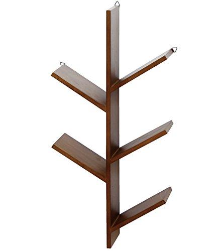 (丸和貿易)ラバーウッド ツリーシェルフ ブラウン　100370002