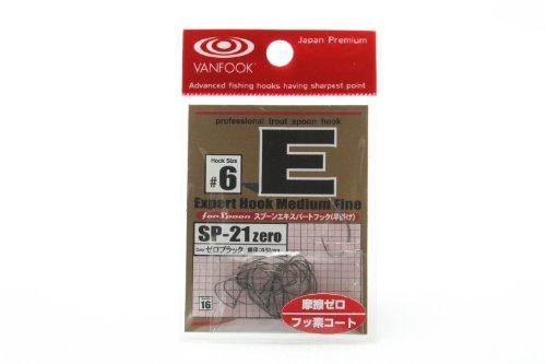 VANFOOK(ヴァンフック) ヴァンフック スプーンエキスパートフック(バーブレス)早掛け #6 ゼロブラック(16本入)