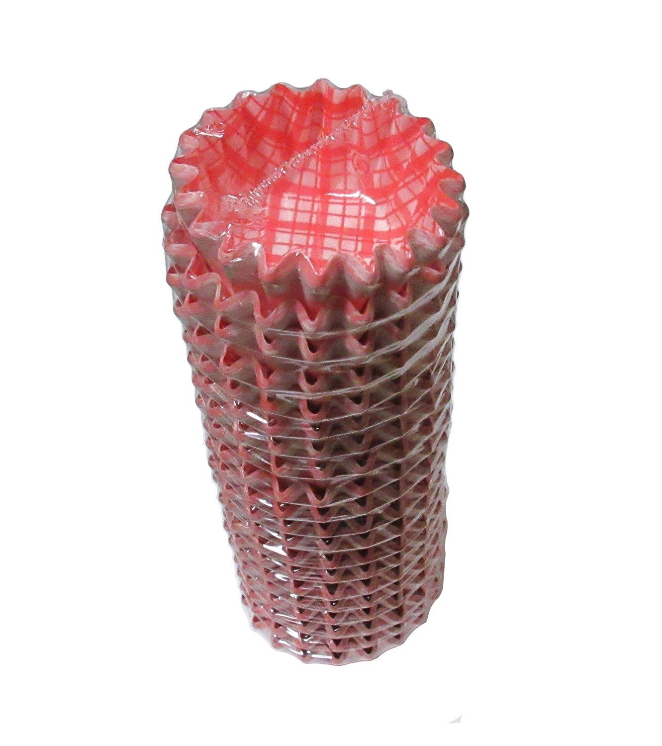 ノーブランド 紙カップ　ココケース　丸型（500枚入）7号深　赤【XAZ3708】