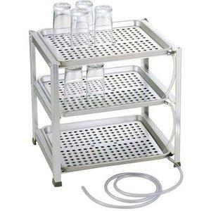 ノーブランド アルマイト 三段式ウォーターグラストレイ(水切盆)小 947200 1個