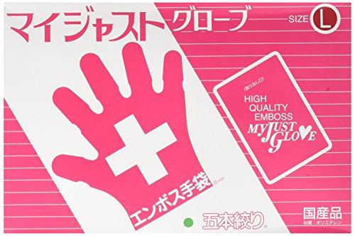 東京パック カラーマイジャストグローブ 28 化粧箱(5本絞り)200枚入 グリーン L 27μ 2877220 1組(200枚入)
