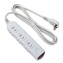 ロアス OAタップ2mシャッター付 2P6個口 ライトグレー3349691