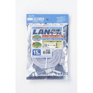 ELPA(朝日電器) CAT6フラット 15 LAN-FT1150(W) 1個