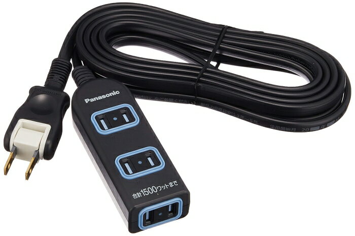 PANASONIC パナソニック ザ・タップX (安全設計扉・パッキン付コンセント) (WHA2533BKP)